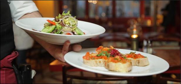 Two plates being served